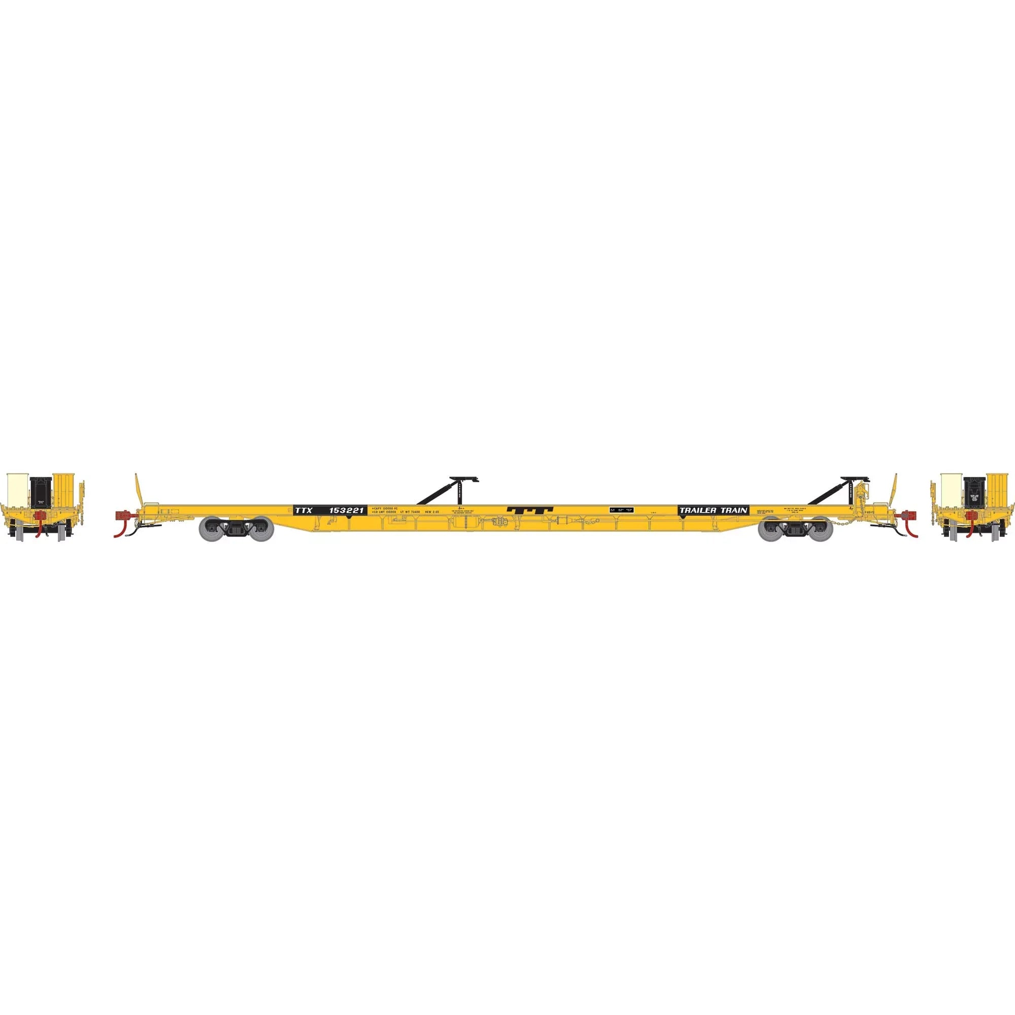 HO ATHG69597 TTX/Yellow Vehicles Trailer Athearn F89F #153221 HO