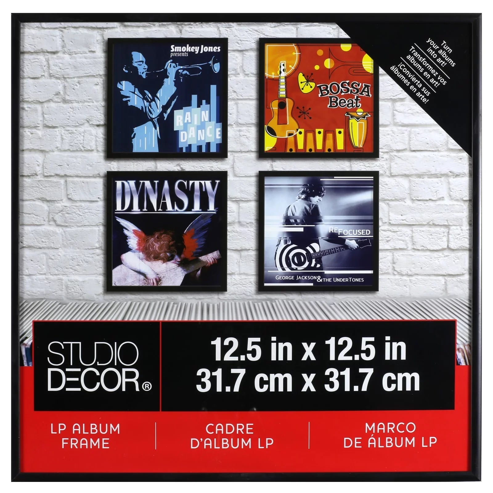 Hardware Album Studio Includes 12 Hanging by Vinyl Display - Frame Picture Frame - LP Décor Bulk Black Pack