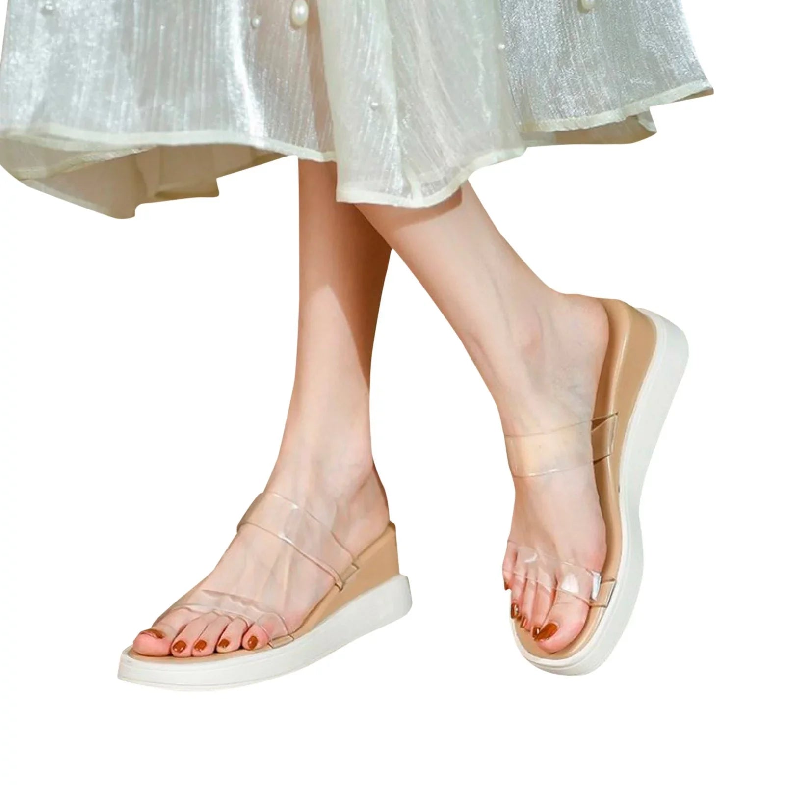 Platform Slippers Platform Sandals Transparent Ankle Women Slippers Sandals ILJNDTGBE Wedge Women Slippers Strap Heeled Rubber Custom for Designer