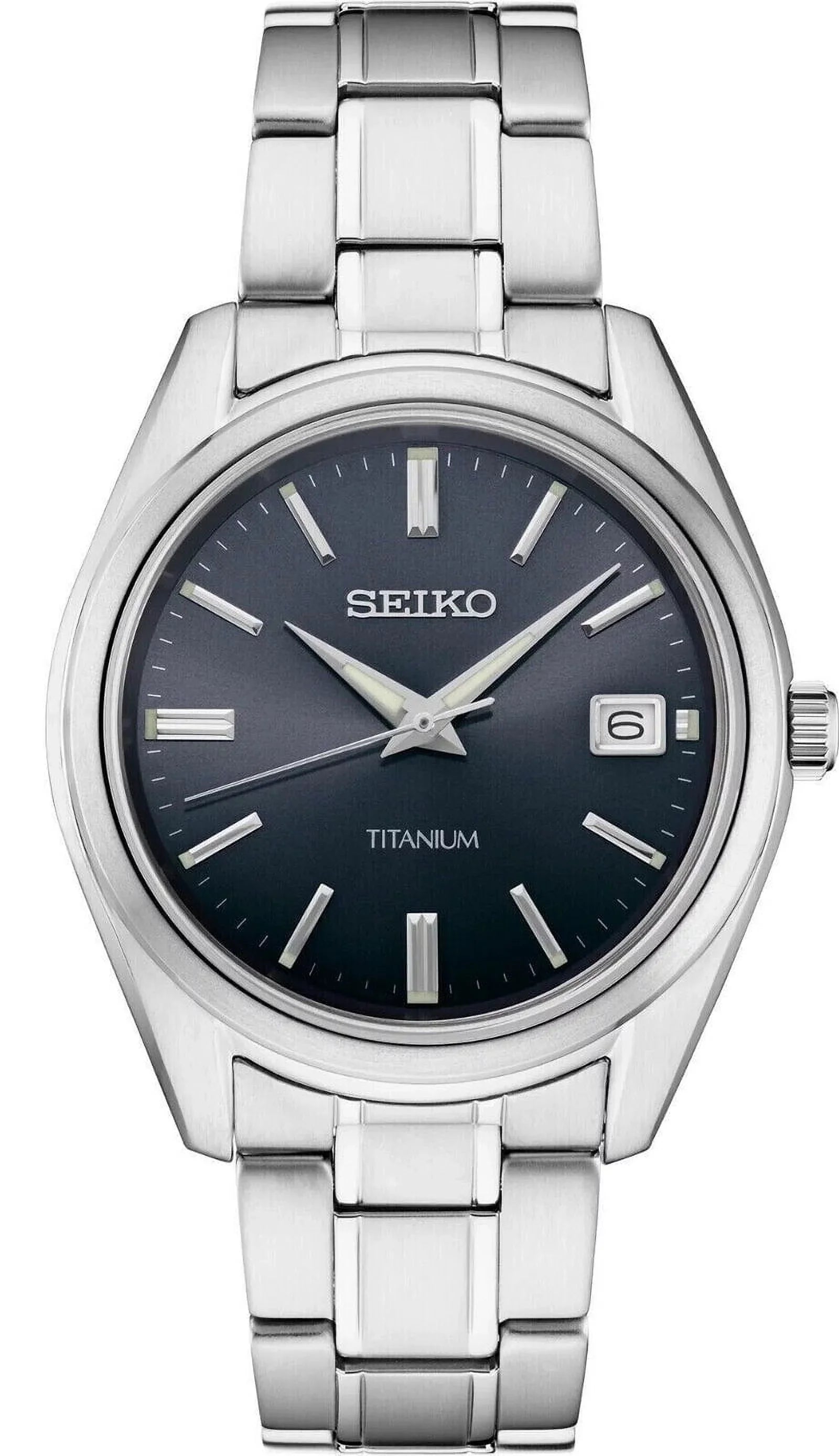 Blue Quartz Classic Titanium Seiko Grey Watch Dial SUR373 Men's