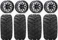 Mule Kawasaki Tires FXT Pro Black 14" Krank Reptile Wheels 27" Raceline
