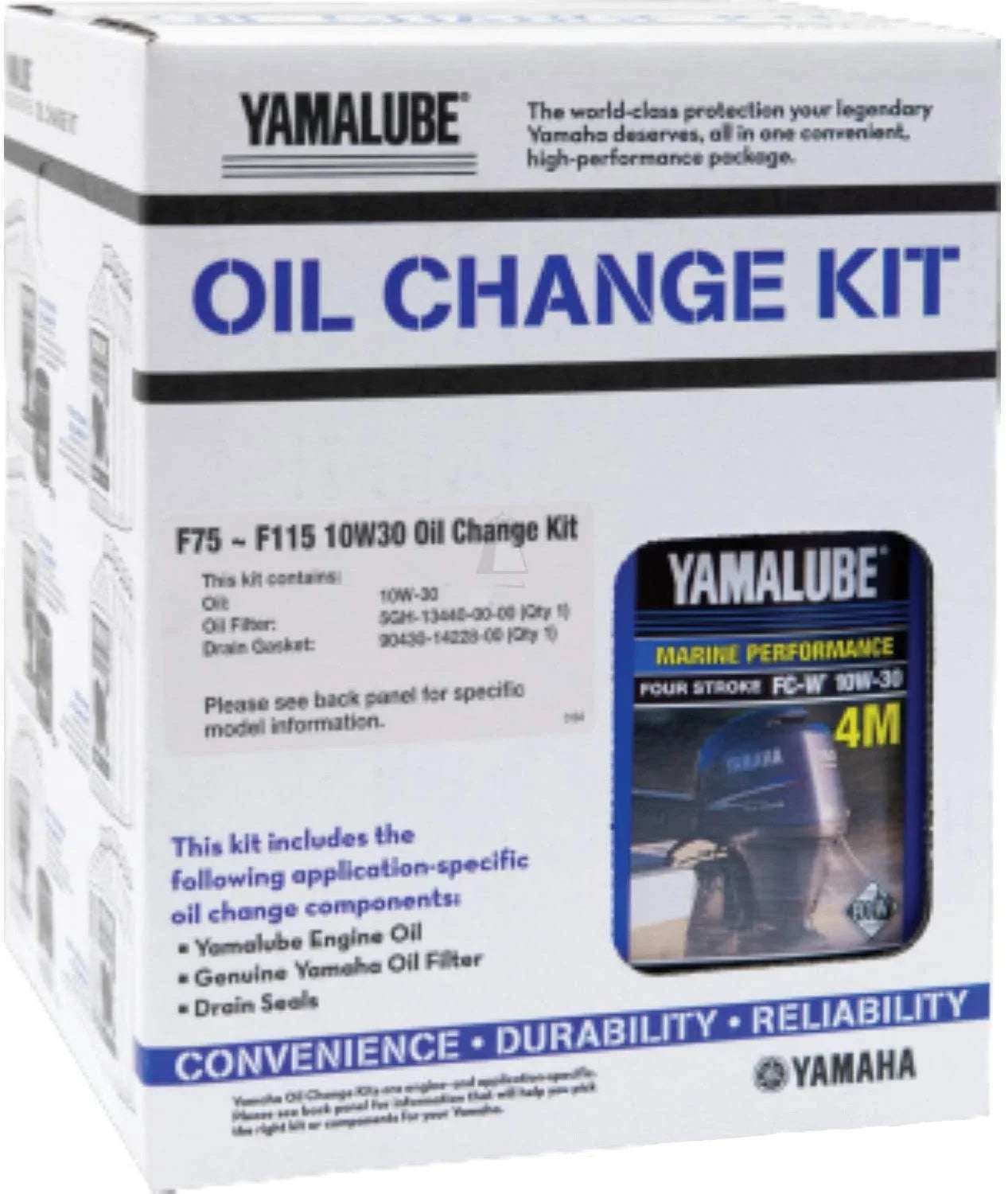 Outboard LUB-MRNMD-KT-11 Kit, 4) Yamaha Motor; F75 LUBMRNMDKT11 F115 10W-30 - (Pack Change Of Oil
