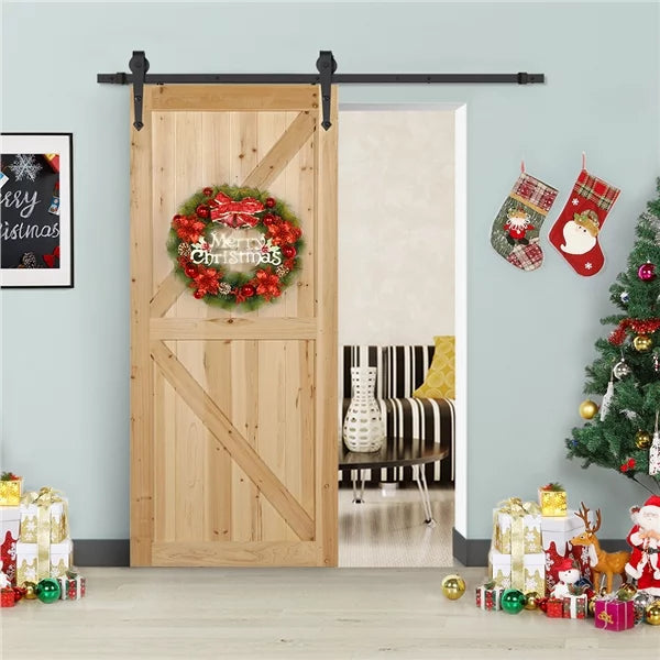 Kit Single-door Track Steel Arrow Design Barn Black Hardware Hanging Ft Door Easyfashion 6 Sliding