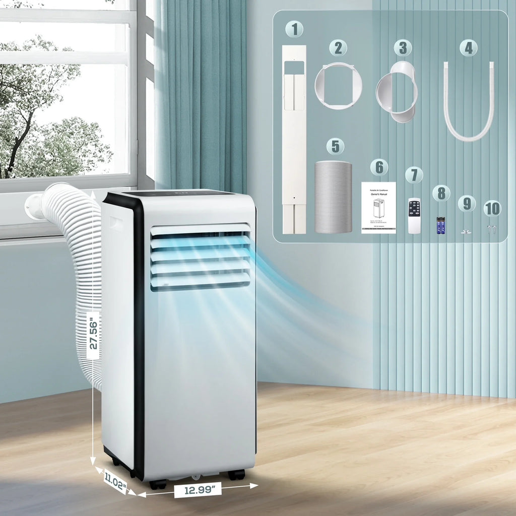 AC with Conditioner, 6,000 ASHARE) 24-Hour Portable 3 in BTU BTU 1 Fan, Dehumidifier, Timer (10,000 KISSAIR Air