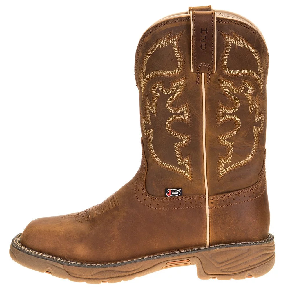 WK4330 Stampede Tan Men's Justin Rustic Boot Rush