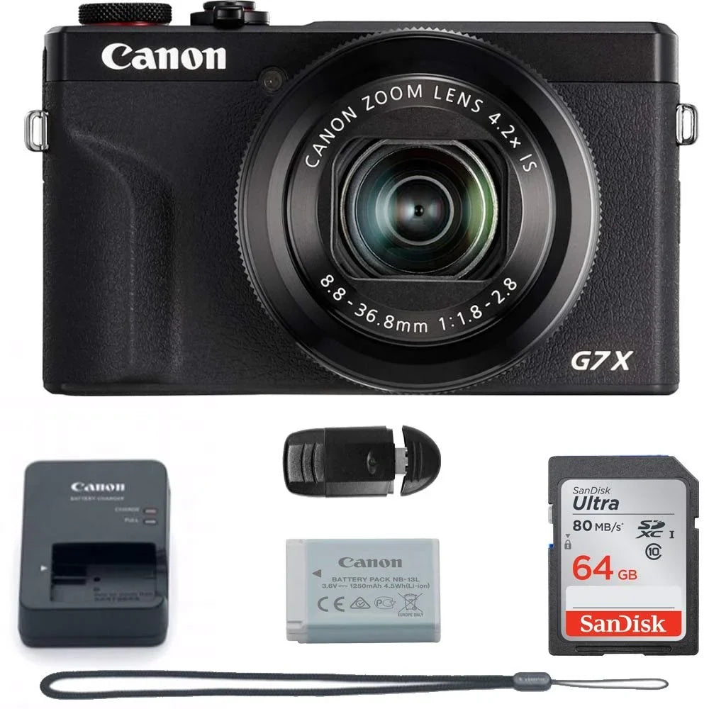 '- - Digital III Basic Camera X G7 Canon Mark Black 20.1-Megapixel (64GB) PowerShot Bundle Accessories