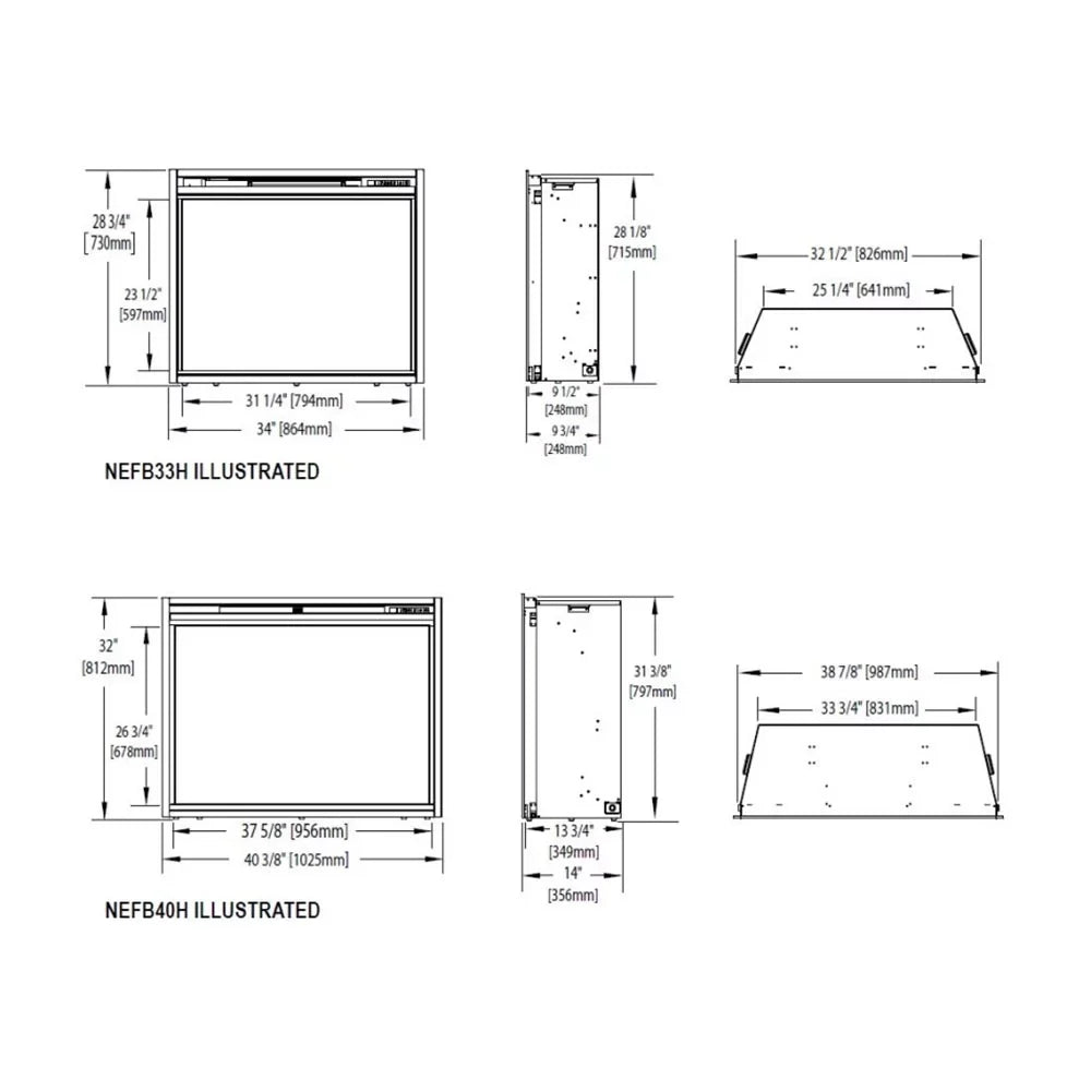 40 Built-in Napoleon Electric in. Firebox Insert