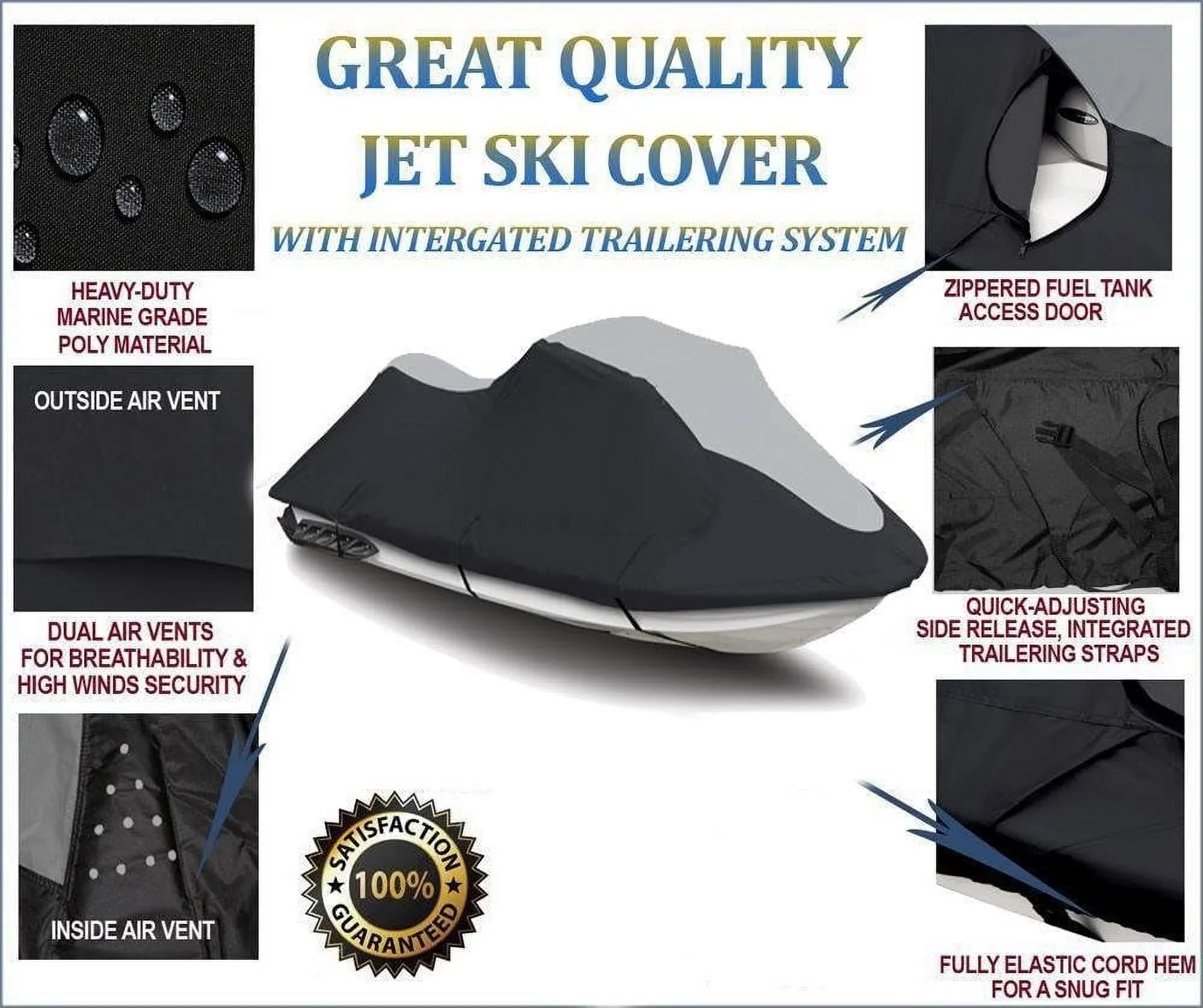 Super Cover Doo Jetski Compatible 2012-2016 215 Ski Sea Heavy-Duty Sea-Doo GTR Jet PWC For