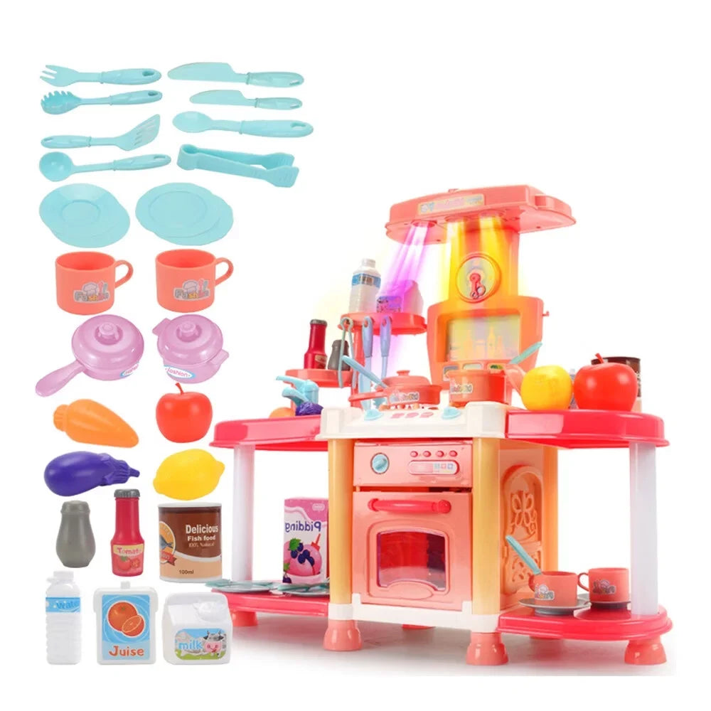 Play Abs Pool House And 1-3 Kitchen Toys Show Meal Sound Education For Puzzle Toddlers Children'S As Light Kitchen Electric Toy
