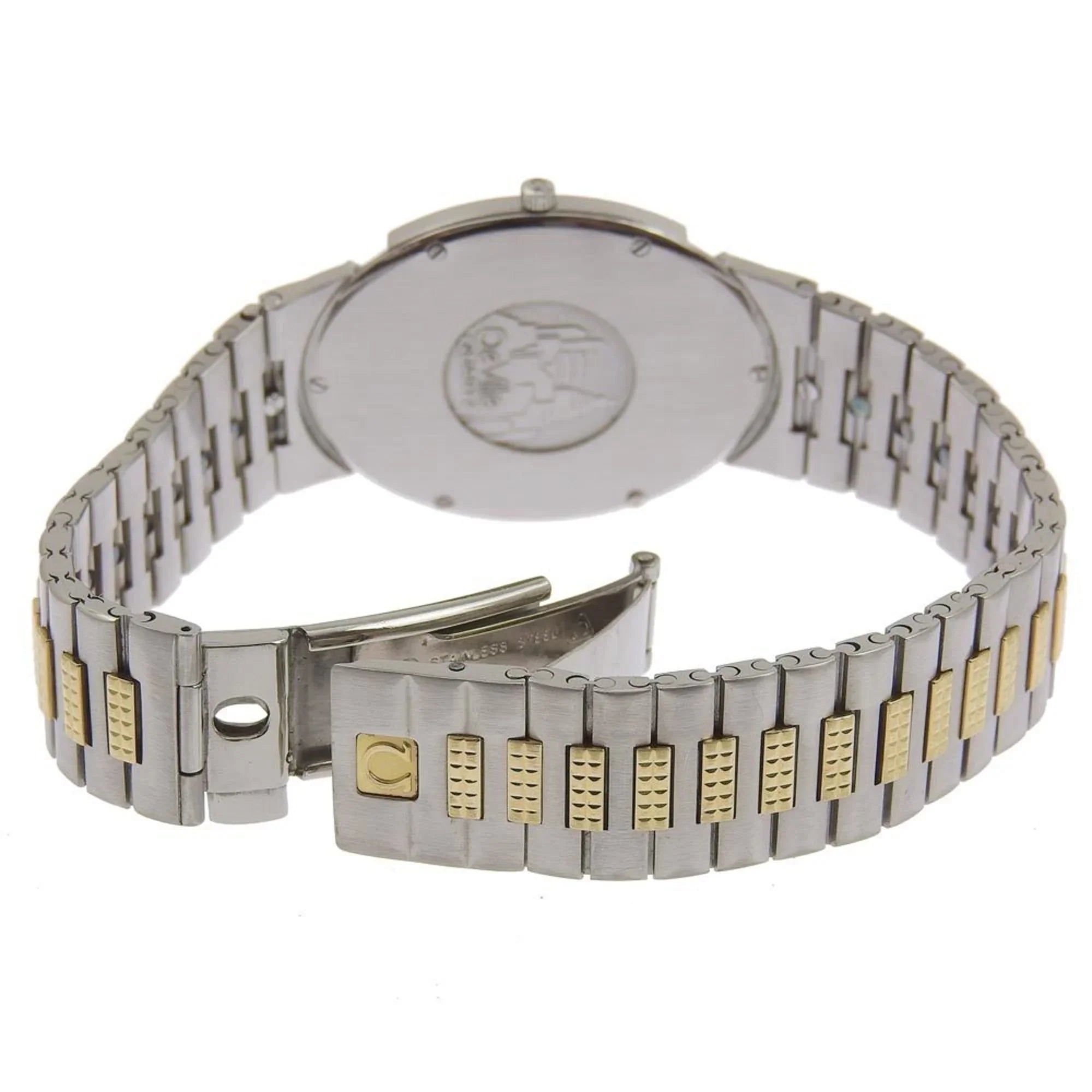 Steel Ville Omega Pre-Owned Dial Watch Made Boys Swiss De (Fair) Silver Silver/Gold Quartz OMEGA Stainless