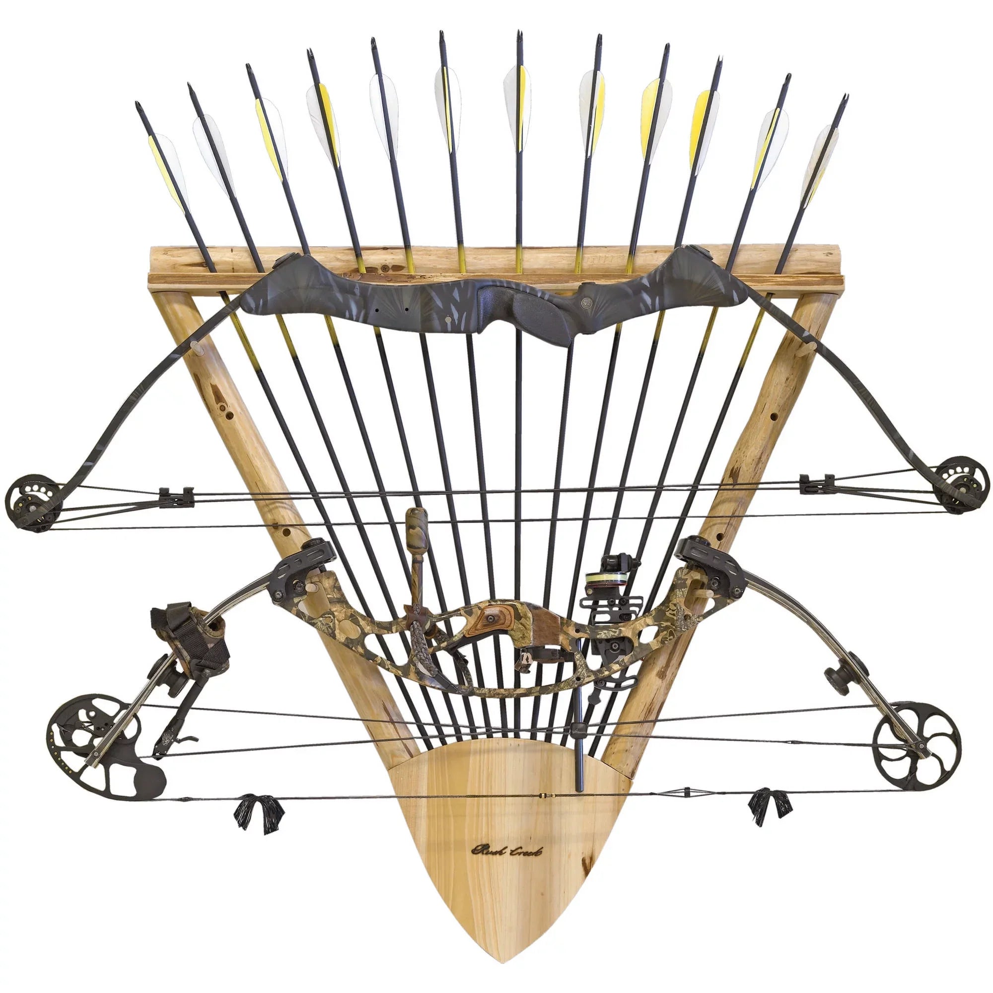Compound Arrow Storage Rustic - 2 Rack 12 Archery Creek Rush Wall Creations Bow