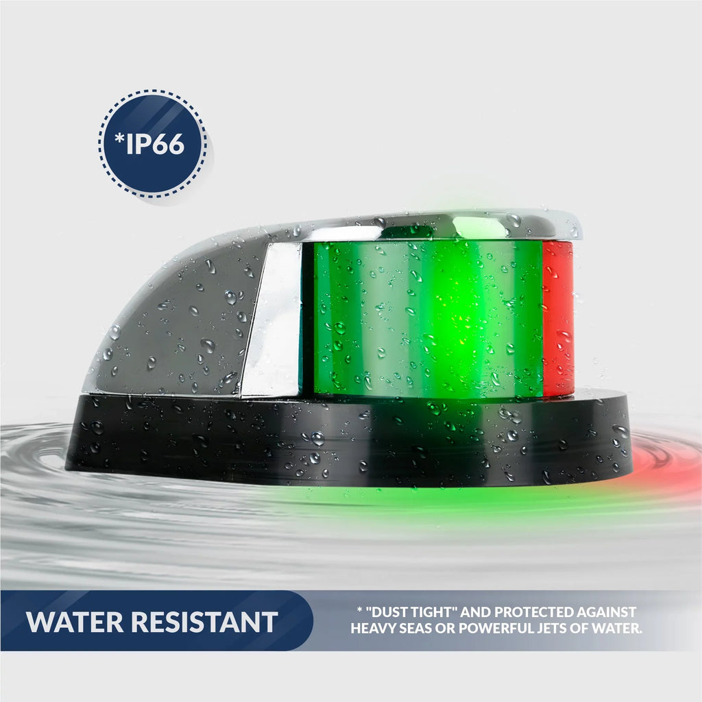 FO4429 Lights 2NM Rules LED and Boats Oceans Five Light, Green, Light, Navigation Lights Horizontal Navigation for Red LED Bow - Mount Navigation USCG Bi-Color 12V, Boat - Lights Boat