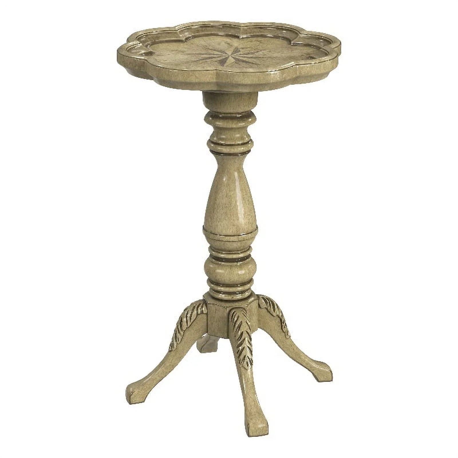 Antique Scalloped Butler Whitman Table Edge Accent Specialty Beige
