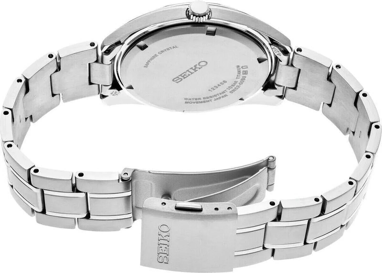 Blue Quartz Classic Titanium Seiko Grey Watch Dial SUR373 Men's