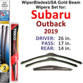 3) Subaru Wiper Outback Wipers 2019 of Blades w/Rear WBUSA (Set Beam Wiper