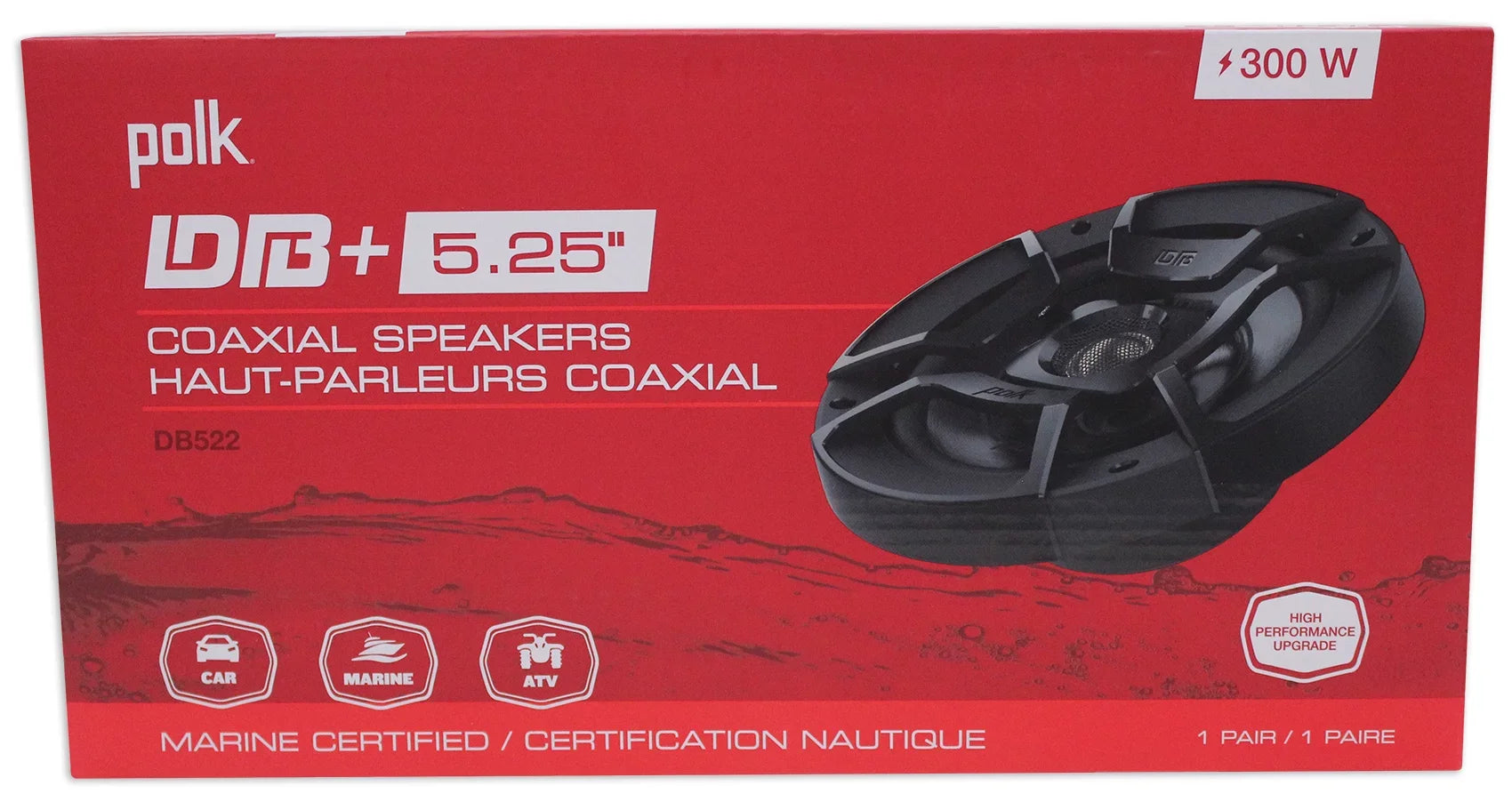 Audio DB522 + 5.25" Rockmat Speakers ATV/Motorcycle/Boat Polk (2) Car Audio 600w