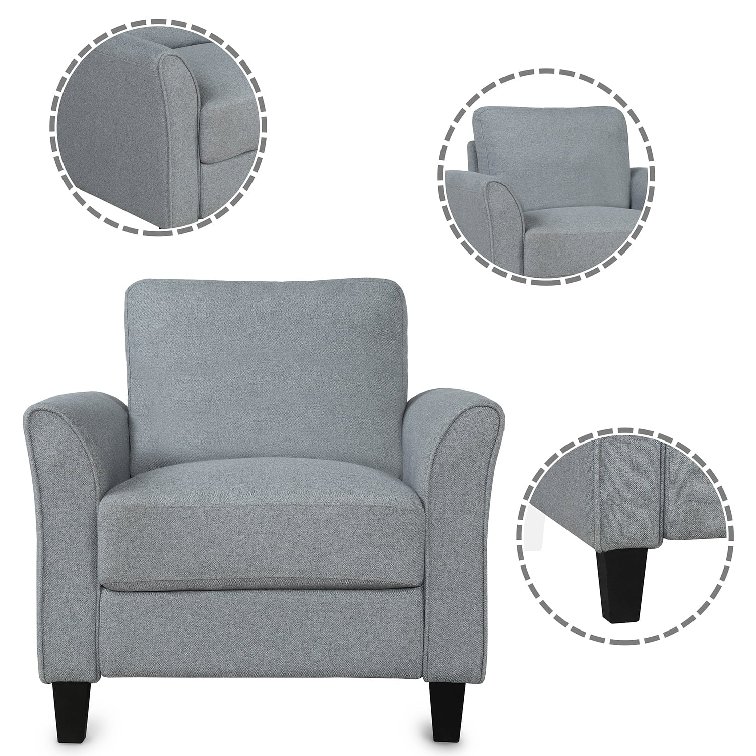 (Gray) Room Anself Living 3-seat and chair Sofa Furniture
