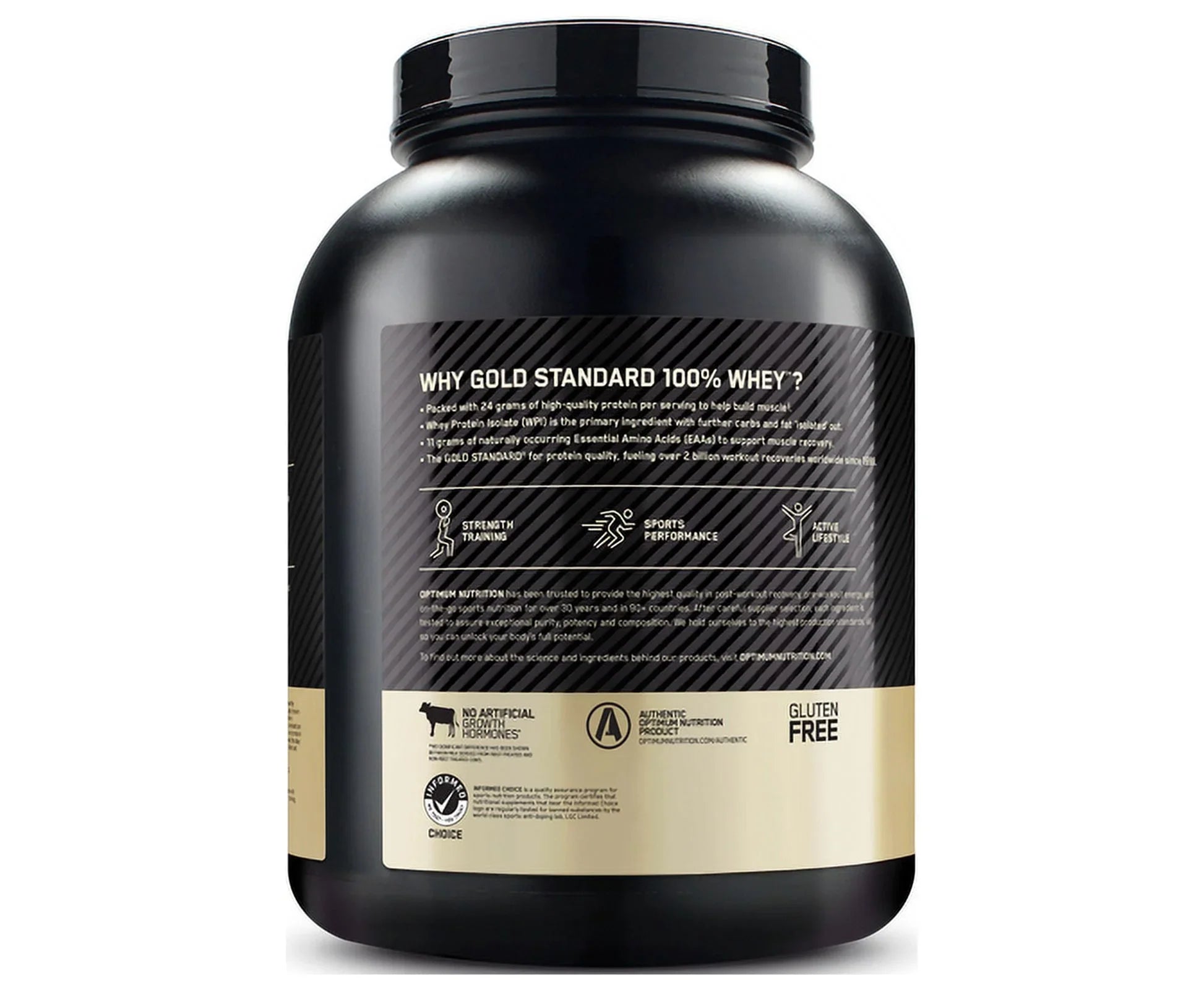68 Protein Vanilla, Flavored Gold 100% 4.8 Servings Nutrition, Whey Optimum lb, Naturally Standard Powder,