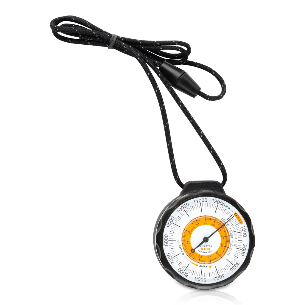 to Altimeter Company and Altimeter Lanyard Feet | Aluminum | Barometer Battery-Free Rugged with Altitude Reads Case and 0 - Reflective climate-Trend from Ascent Indicator Sun 15,000