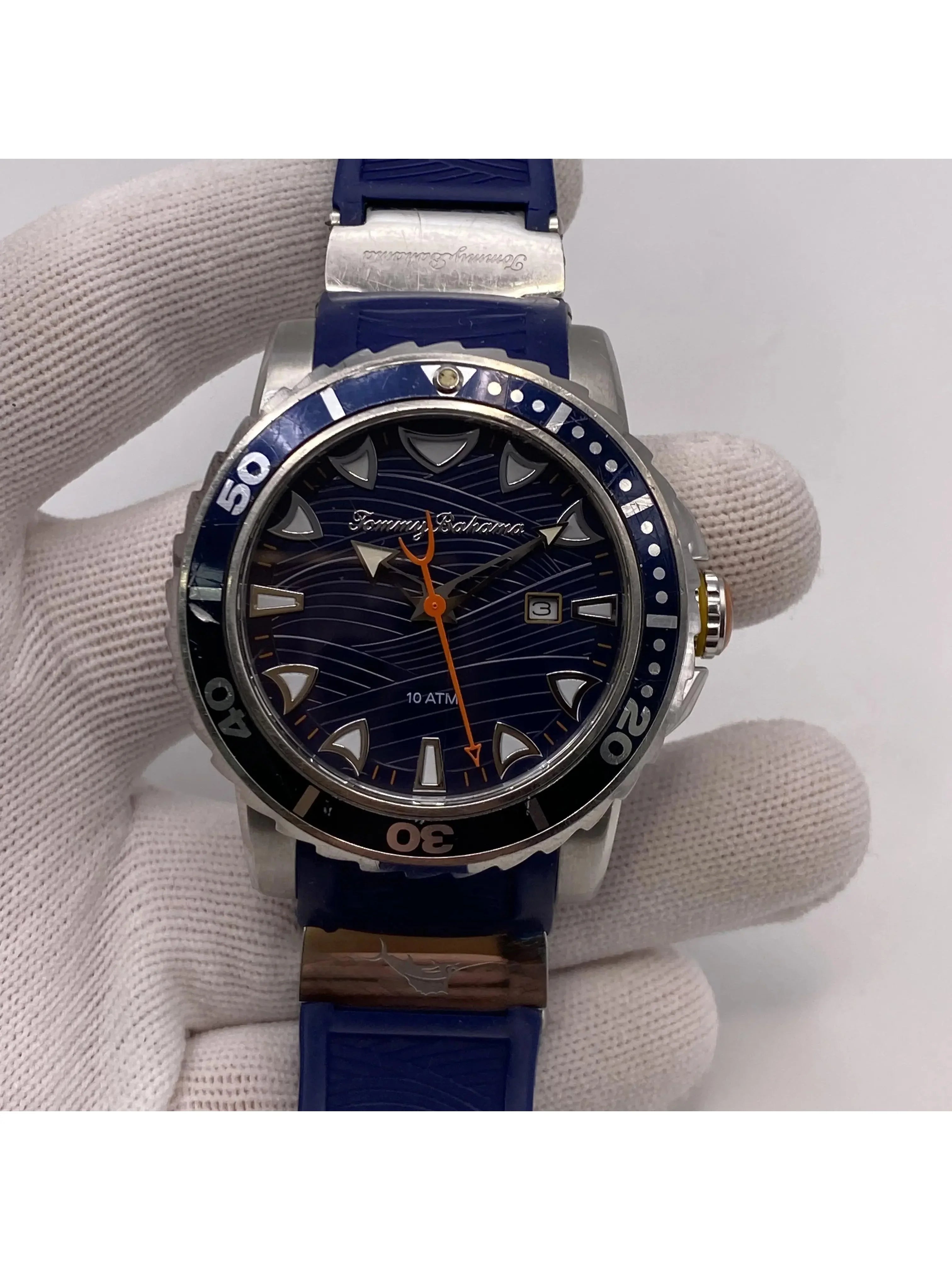 (Good) Steel Tommy Bahama Mens TB00101-01 Quartz Watch Pre-owned
