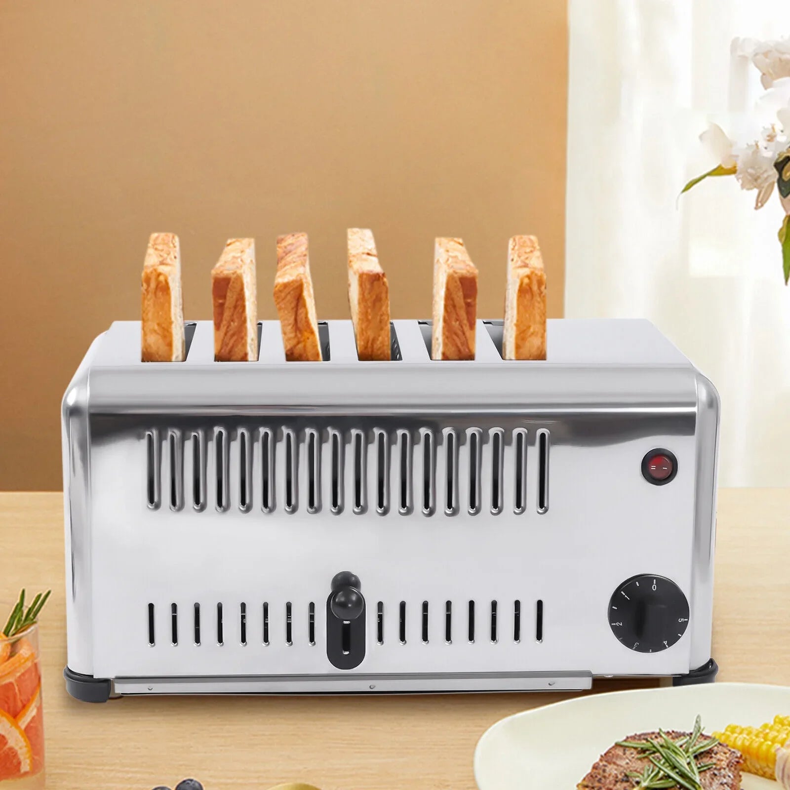 Toaster Electric Toaster TFCFL Machine Bagel 6-Slice Toaster 1680W Bread Commercial