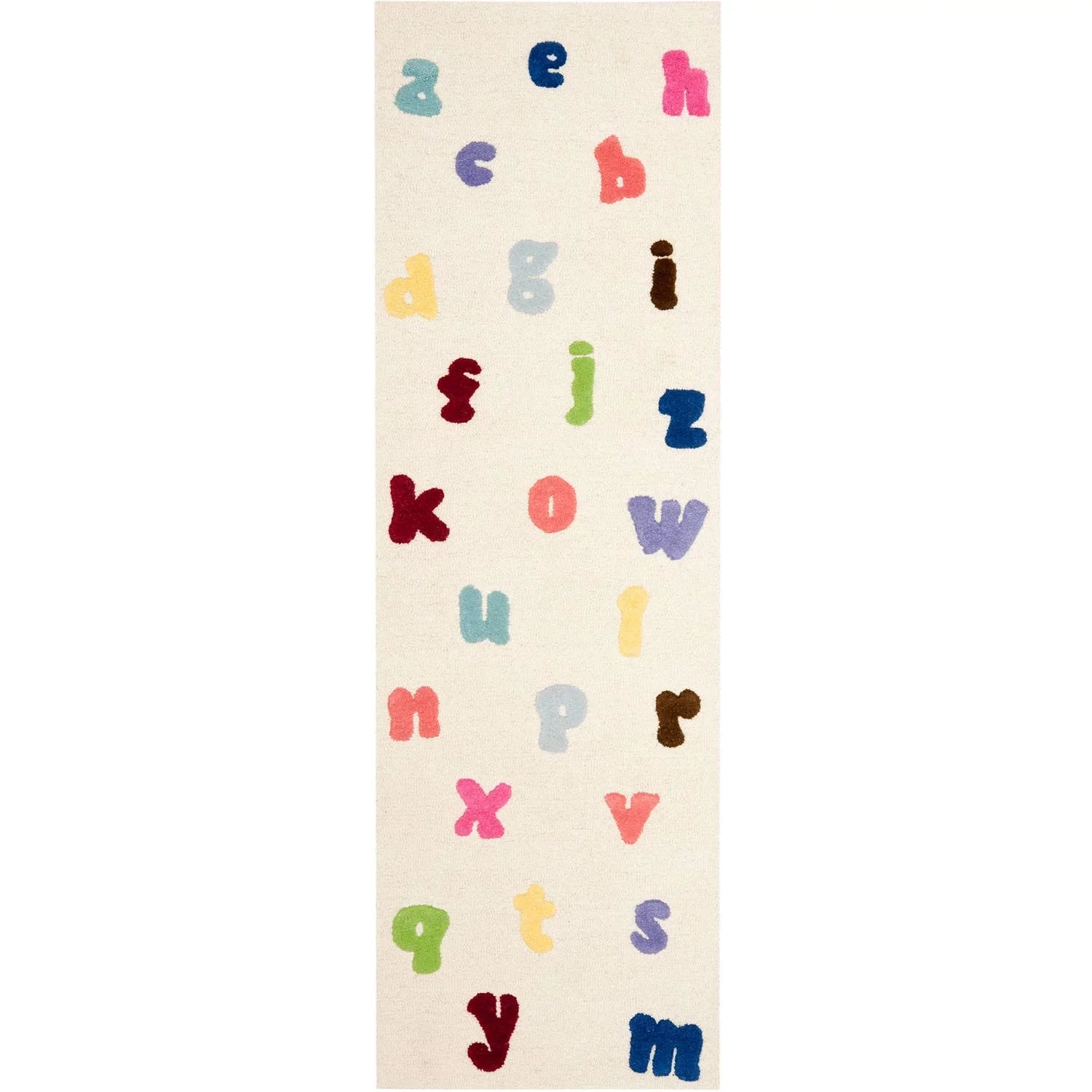 Ryker 2'3" Runner Kids x Rug, Ivory/Multi, SAFAVIEH 7' Alphabet