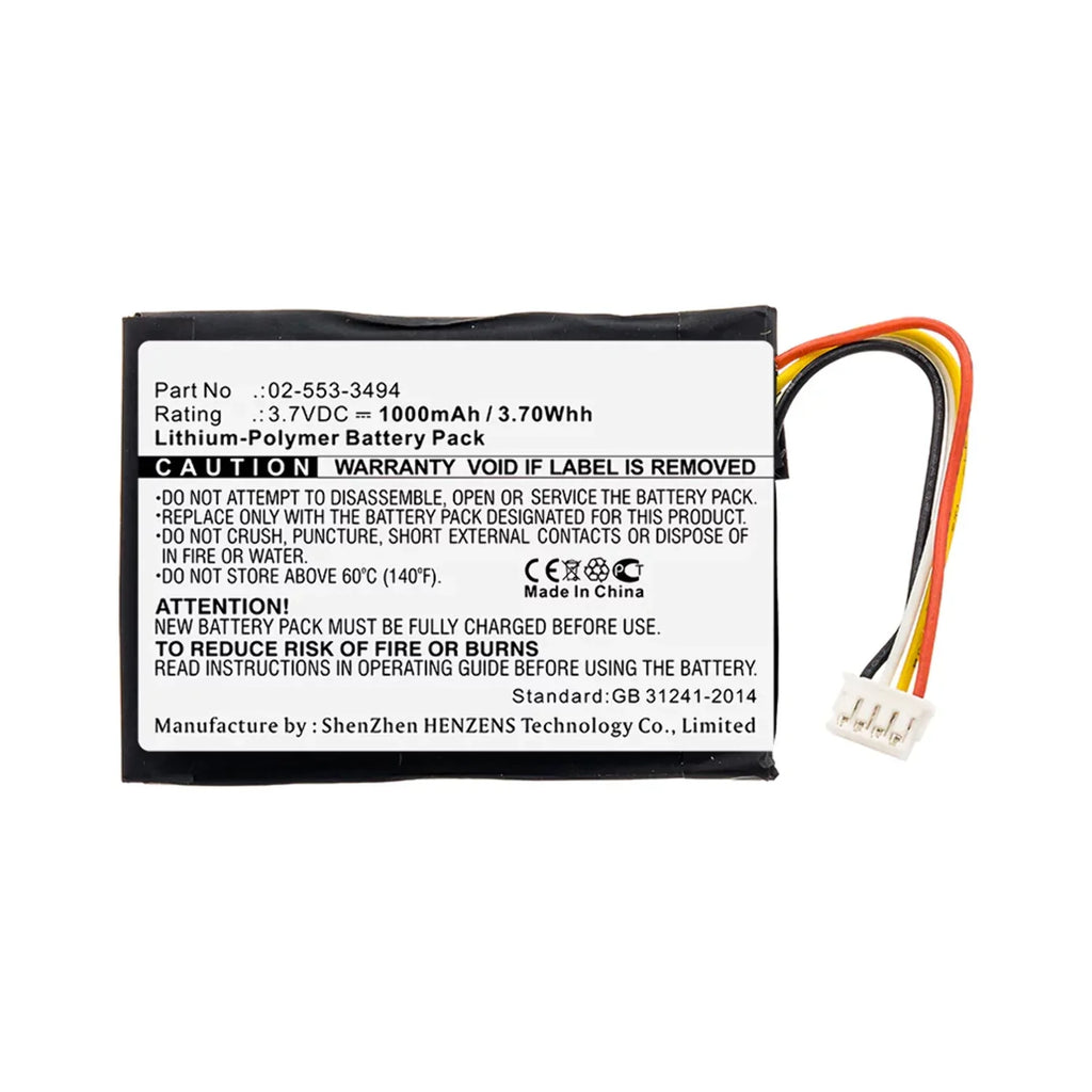 Batteries N Ultra High Battery 1000mAh, for Li-Pol, Battery Capacity 02-553-3494 Speaker Replacement Accessories BNA-WB-P11683 - 3.7V, Harman/Kardon -