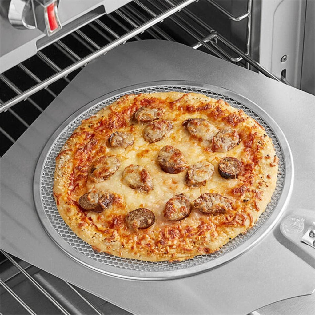 Pan 2 Bakeware Baking Round 13” Pizza Home Set Pizza Kitchen of Rim- Baking Tray Restaurants Aluminum TrueCraftware- Pizza Screen Pizzeria Seamless for Round & Screen Tray