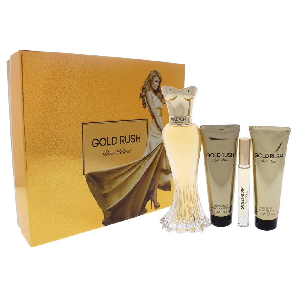 for Set Gift Rush Gold 4 Paris Women, Hilton Pieces Perfume