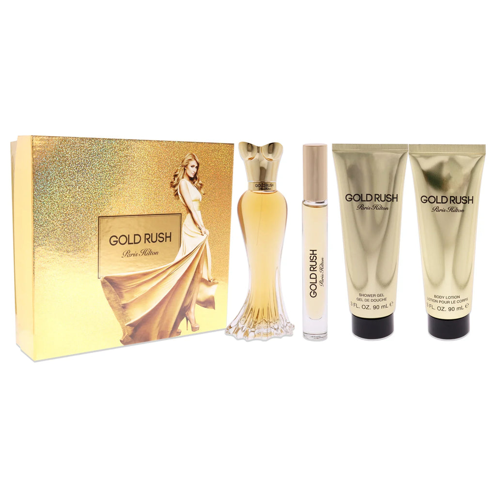 for Set Gift Rush Gold 4 Paris Women, Hilton Pieces Perfume