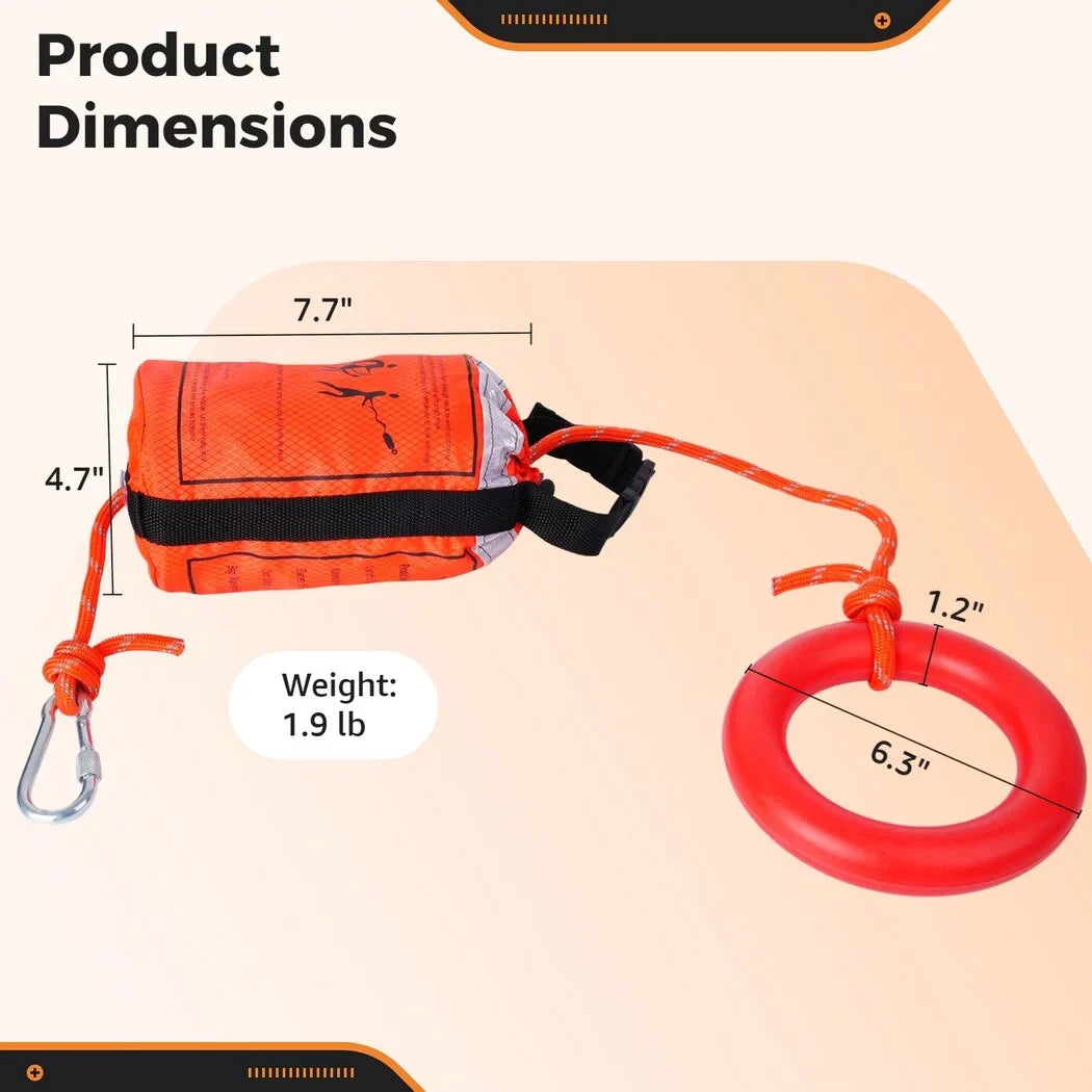 Raft Rope, Device of Kayaking Aid Equipment Rescue Safety and Throw Feet with for First Rafting, for liquid and 70 Boat Bag