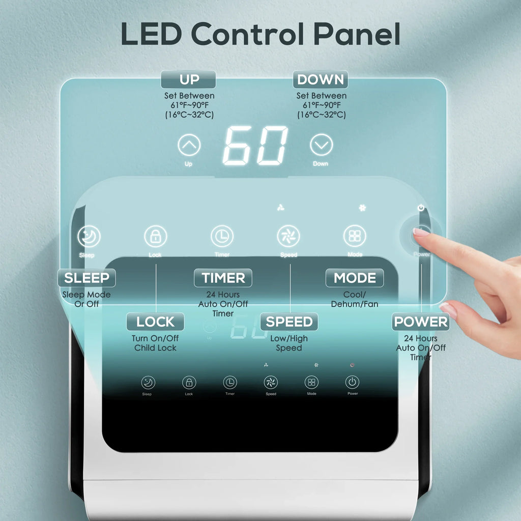 AC with Conditioner, 6,000 ASHARE) 24-Hour Portable 3 in BTU BTU 1 Fan, Dehumidifier, Timer (10,000 KISSAIR Air