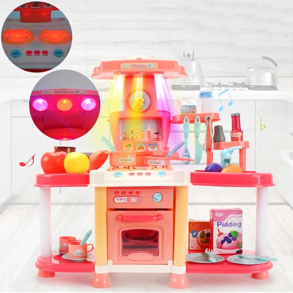 Play Abs Pool House And 1-3 Kitchen Toys Show Meal Sound Education For Puzzle Toddlers Children'S As Light Kitchen Electric Toy