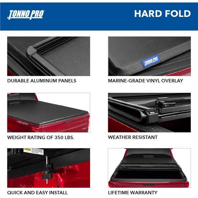 Tonno - Bed Hard 6' | HF-562 Bed Truck Fold, 2023 2016 Cover Hard | Fits 2" Tonneau Tacoma Pro (73.7") Toyota Folding