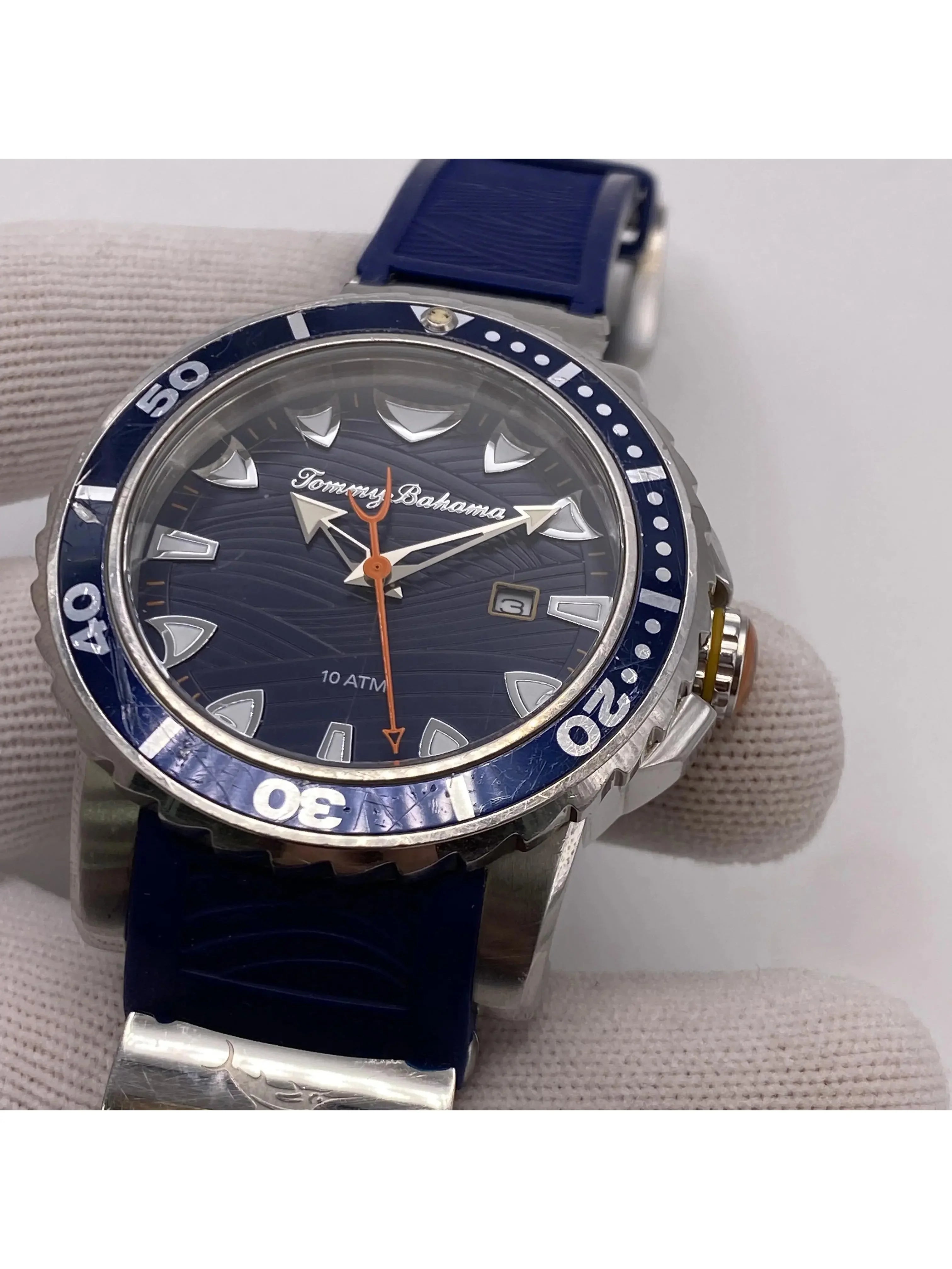 (Good) Steel Tommy Bahama Mens TB00101-01 Quartz Watch Pre-owned