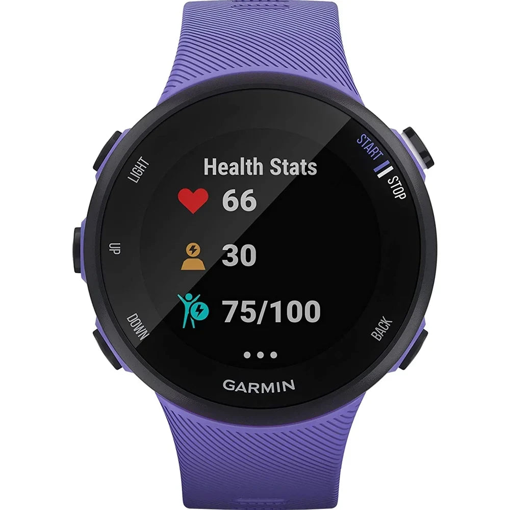 Smartwatch Bundle 45S - (WEYV, Heart 010-N2156-01 Suite Running GPS Yoga (Refurbished) (Iris) Vibes, Restored Fitness Rate Burn) Forerunner Monitor & Garmin With Daily Wellness