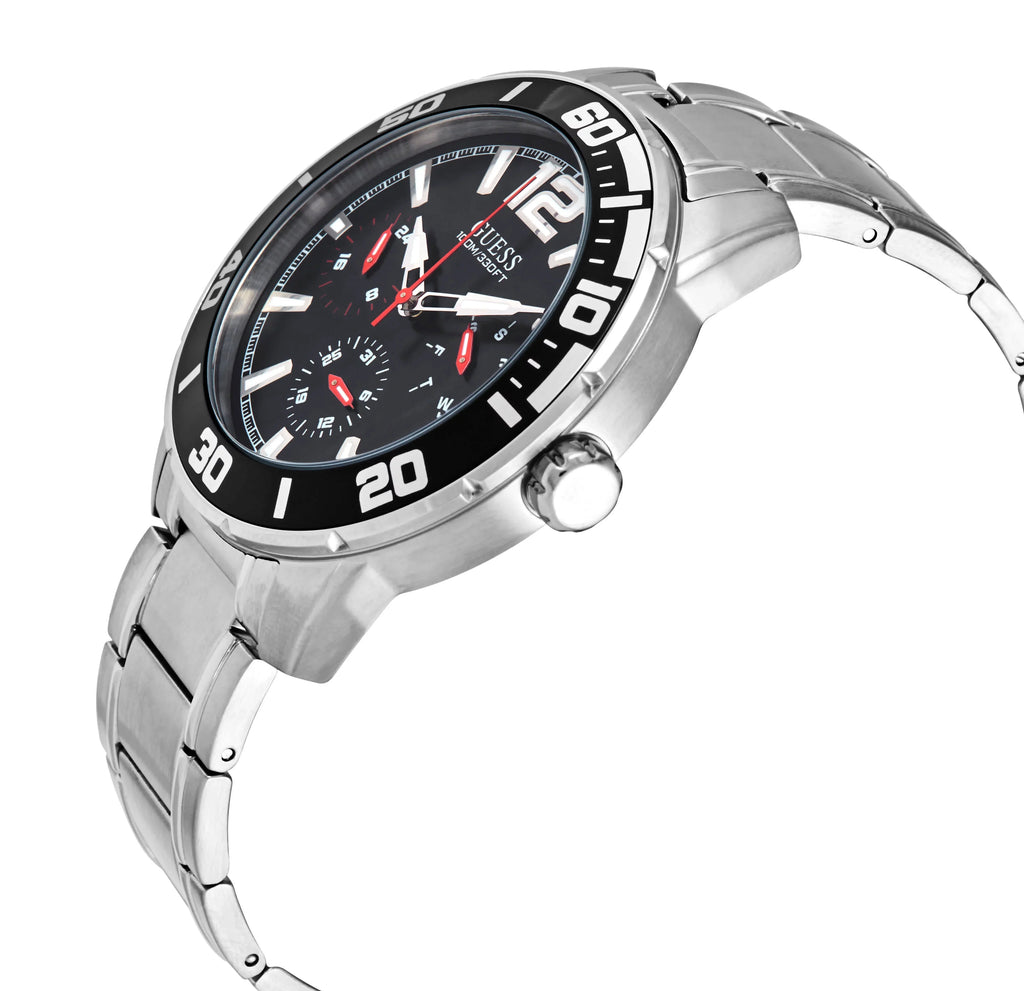 Guess Black Men's Trek Watch W1249G1 Quartz Dial