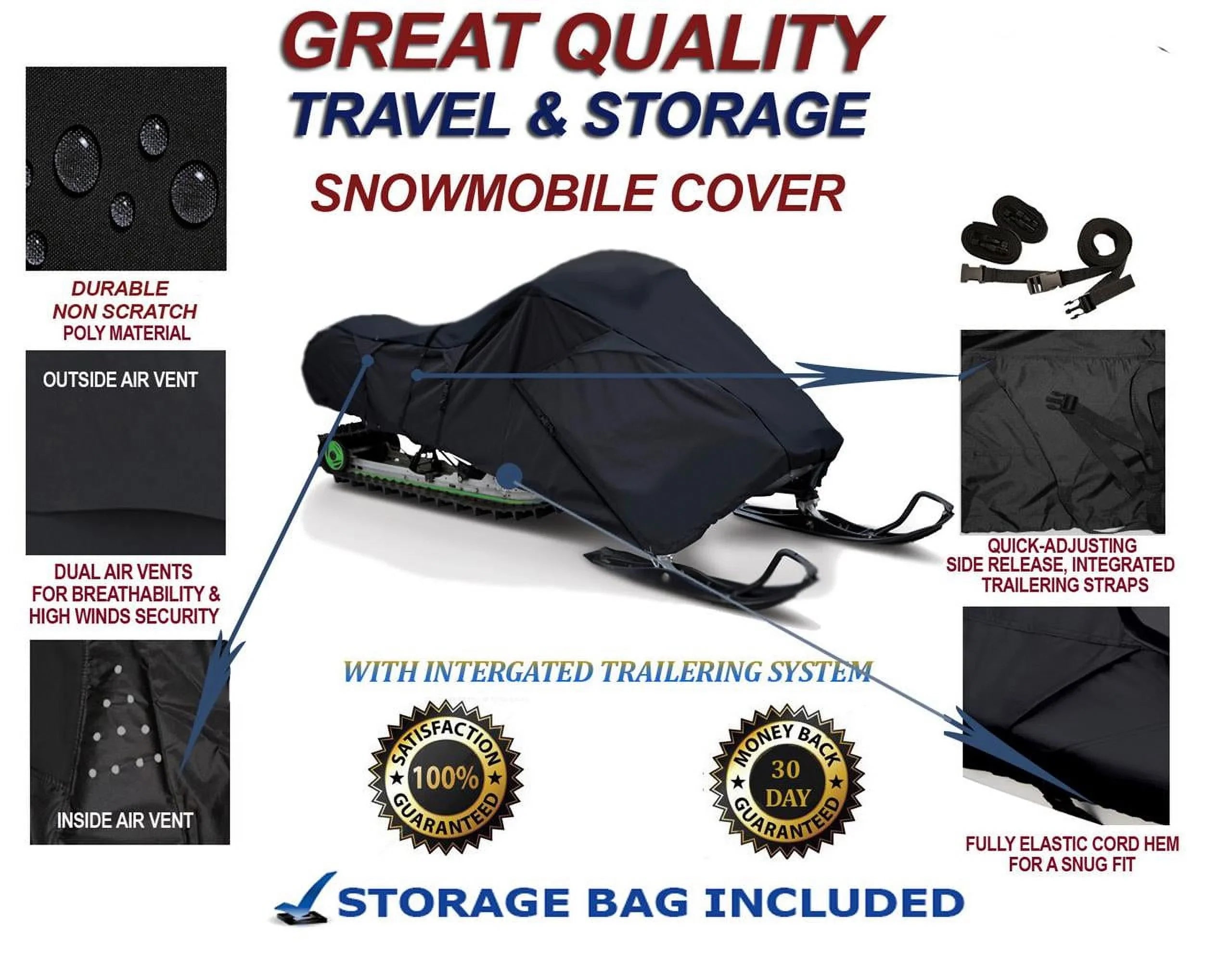 153 and Sleds. Snowmobile Sno Arctic Cover Pro Storage M1000 300D Cat and Mud Compatible 2007-2009 Protection for Travel Slush
