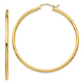 Teens; Lightweight Men Polished and for and Yellow Tube 2mm Hoop 14kt Real Gold Women Adults Earrings; for