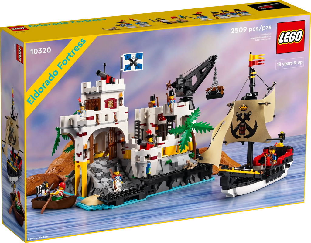 Nostalgic Fortress and Includes Building Décor, Gift Minifigures, Project, LEGO a Idea Rewarding Icons Office 10320 Ship Pirate Kit, Gift, Who 8 Love Home Adults Pirate Eldorado for