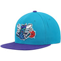 Team Men's Snapback & OSFA Mitchell Hardwood Classics 2.0 Ness Teal/Purple Charlotte Hat Hornets - Two-Tone