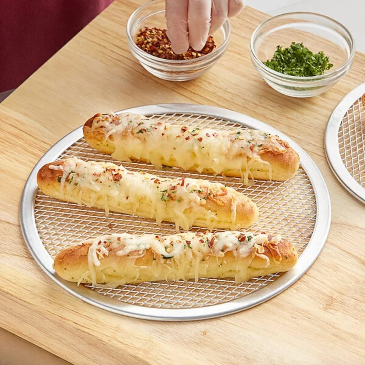 Home for Screen Pizza Baking Kitchen Set Bakeware Round TrueCraftware- Rim Round Pan Aluminum Tray 2 & Pizza Seamless Baking Pizza Restaurants 10” Tray Pizzeria Screen- of