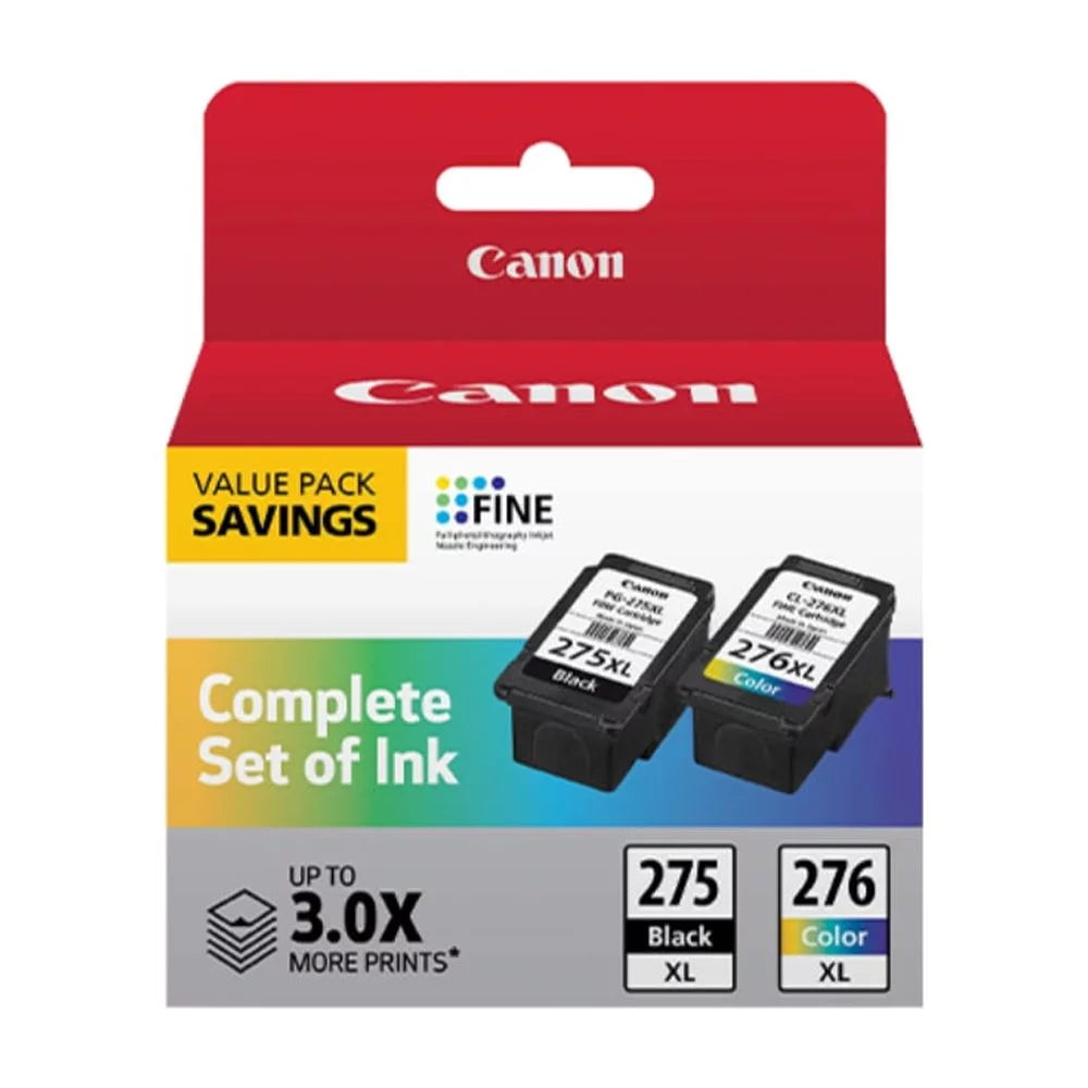 Ink Cartridge 4981C008 Canon XL/CL-276 Value High-Yield Pack, XL Black/Tri-Color, PG-275