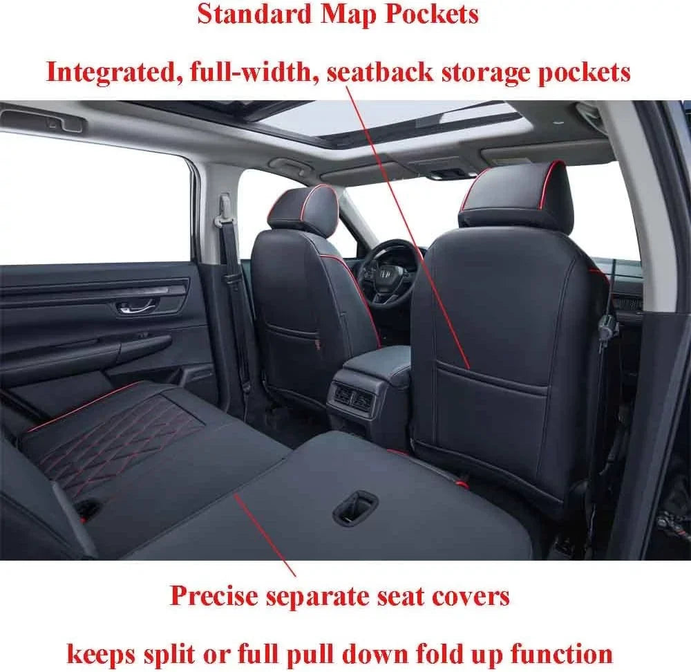 2020 Car Fit Leatherette(Black 2019 HRV Sport,EX,EXL,Touring 2022 Full Set Red Custom - with Covers HRV EKR Honda Seat 2021 Piping) for