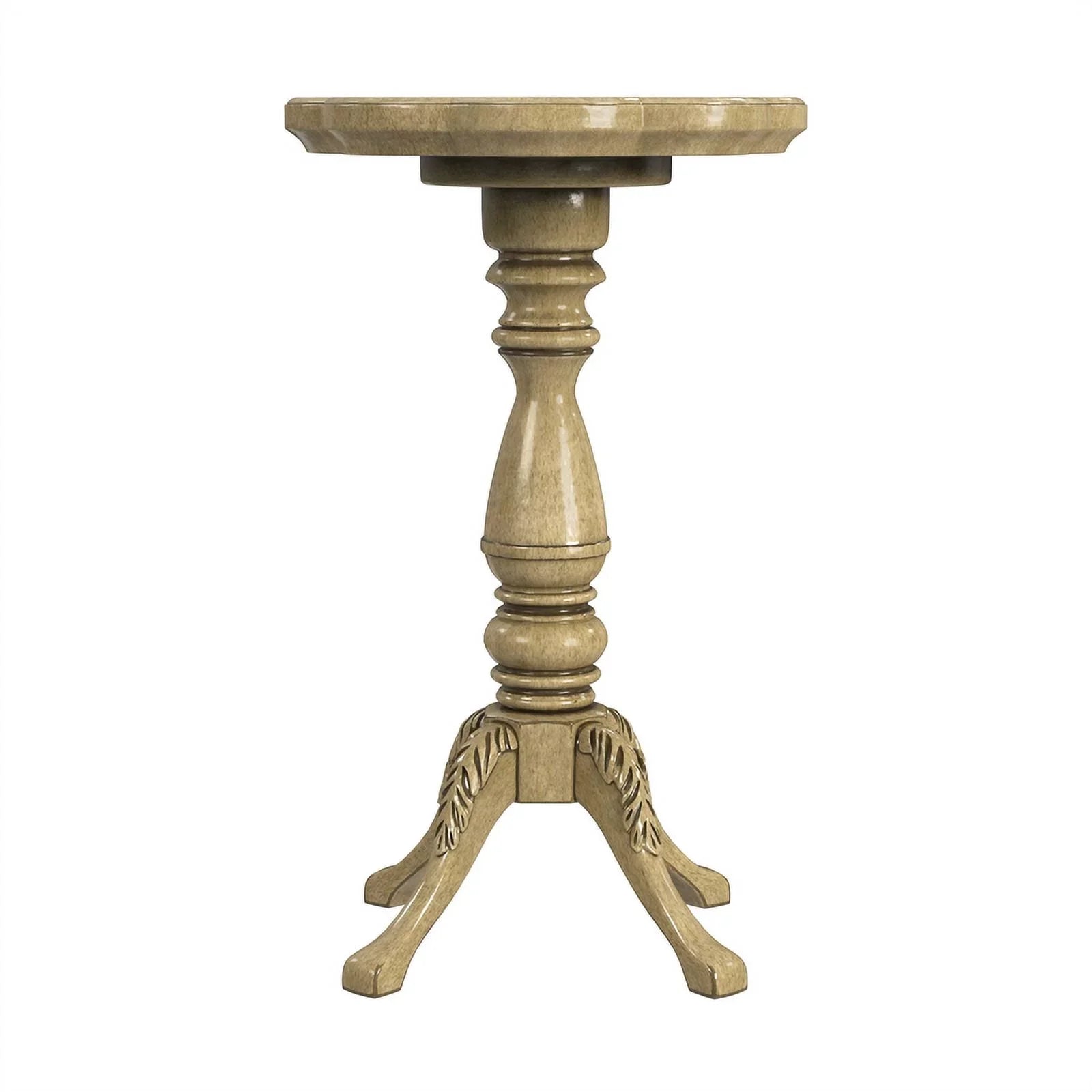 Antique Scalloped Butler Whitman Table Edge Accent Specialty Beige