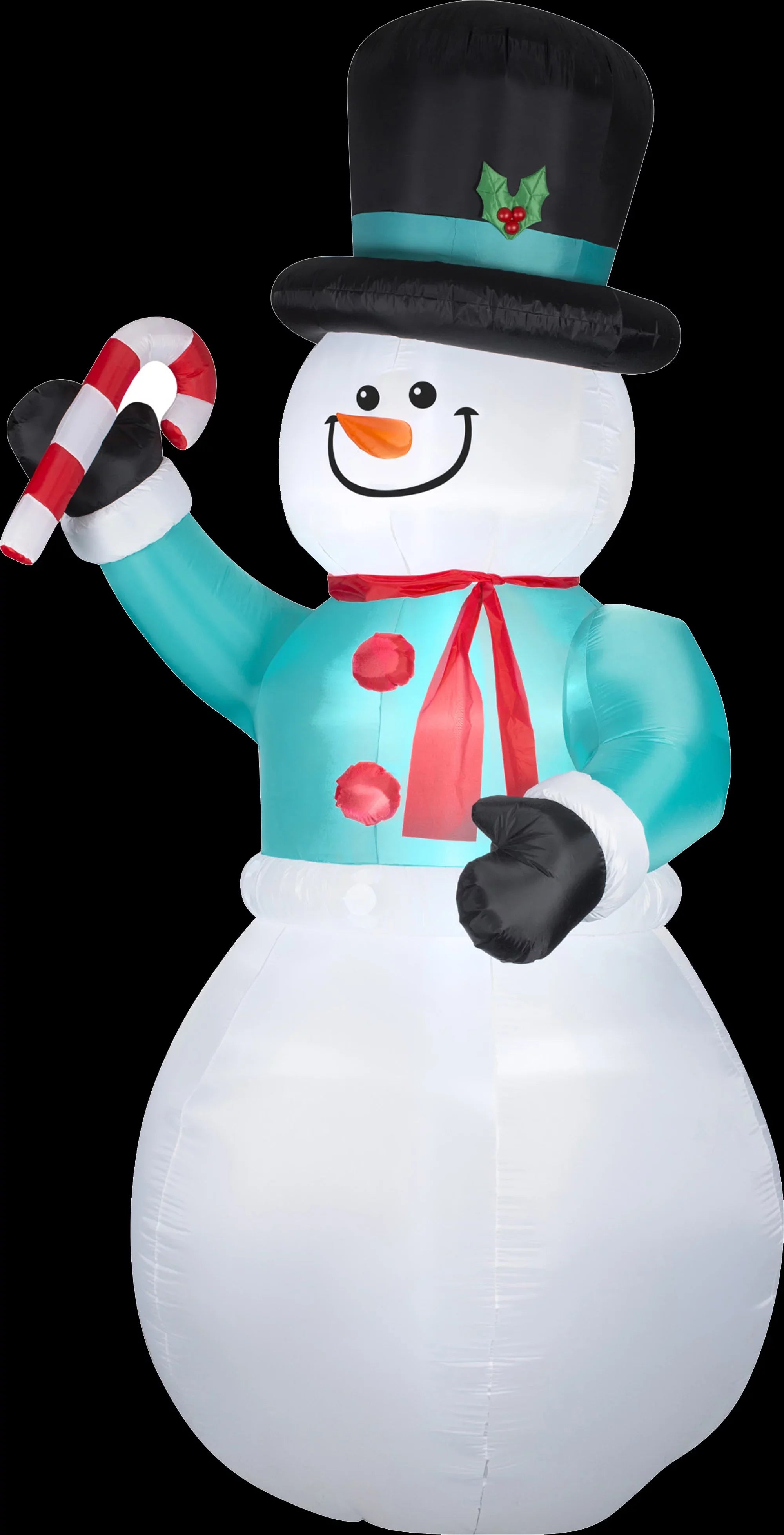 Airblown Snowman with Decoration Christmas Cane Candy