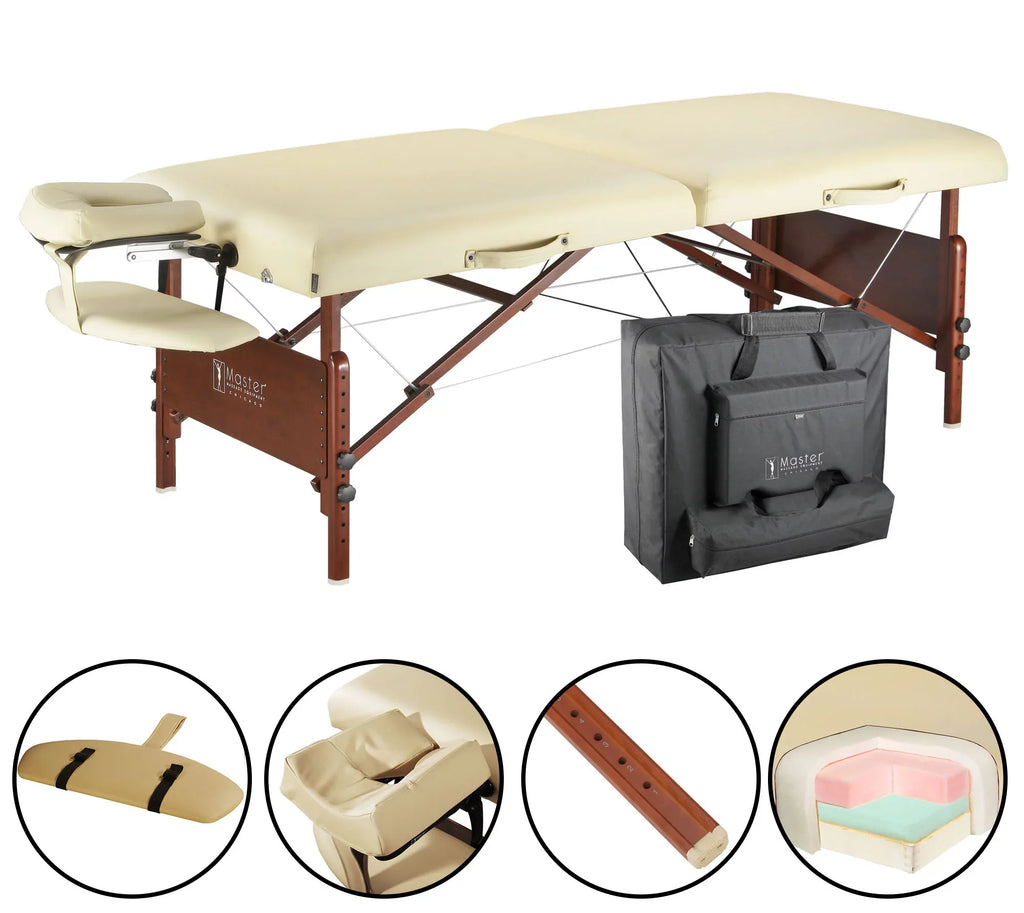 Cream Del Ray Professional Package, 30" Table Massage Portable Master Massage