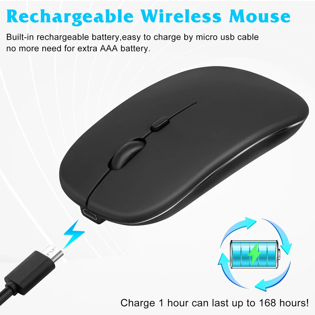 Bluetooth Rechargeable Ergonomic Black Enabled Ultra Combo Bluetooth Pro and Mouse Keyboard Keyboard All - Slim and Axon 30 5G and Mac/Tablet/iPad/PC/Laptop ZTE Onyx Full-dimension Mouse for