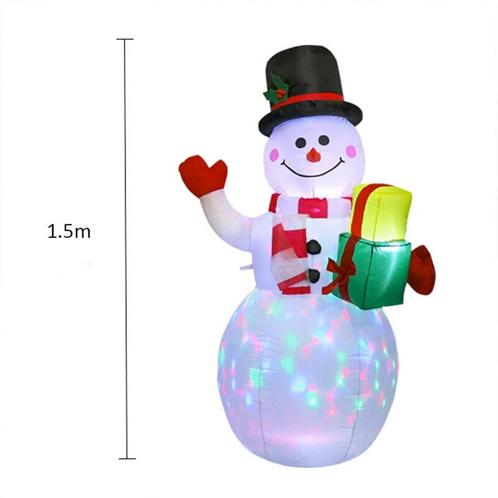 Airblown Decor Christmas LED Xmas Home 5ft Family Decor Prop Holiday for exterior Snowman Decoration Lawn Inflatable Lights Garden Yard Party