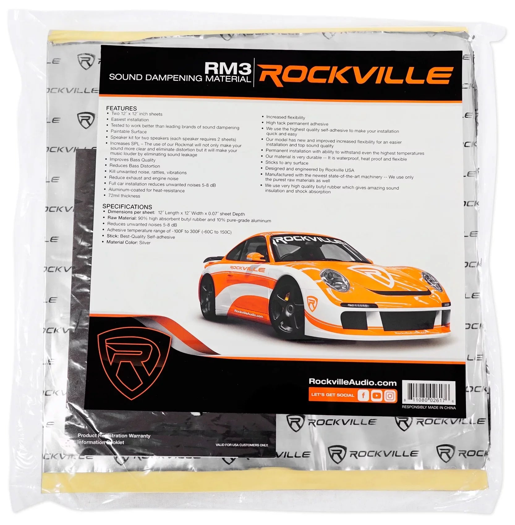 Audio DB522 + 5.25" Rockmat Speakers ATV/Motorcycle/Boat Polk (2) Car Audio 600w
